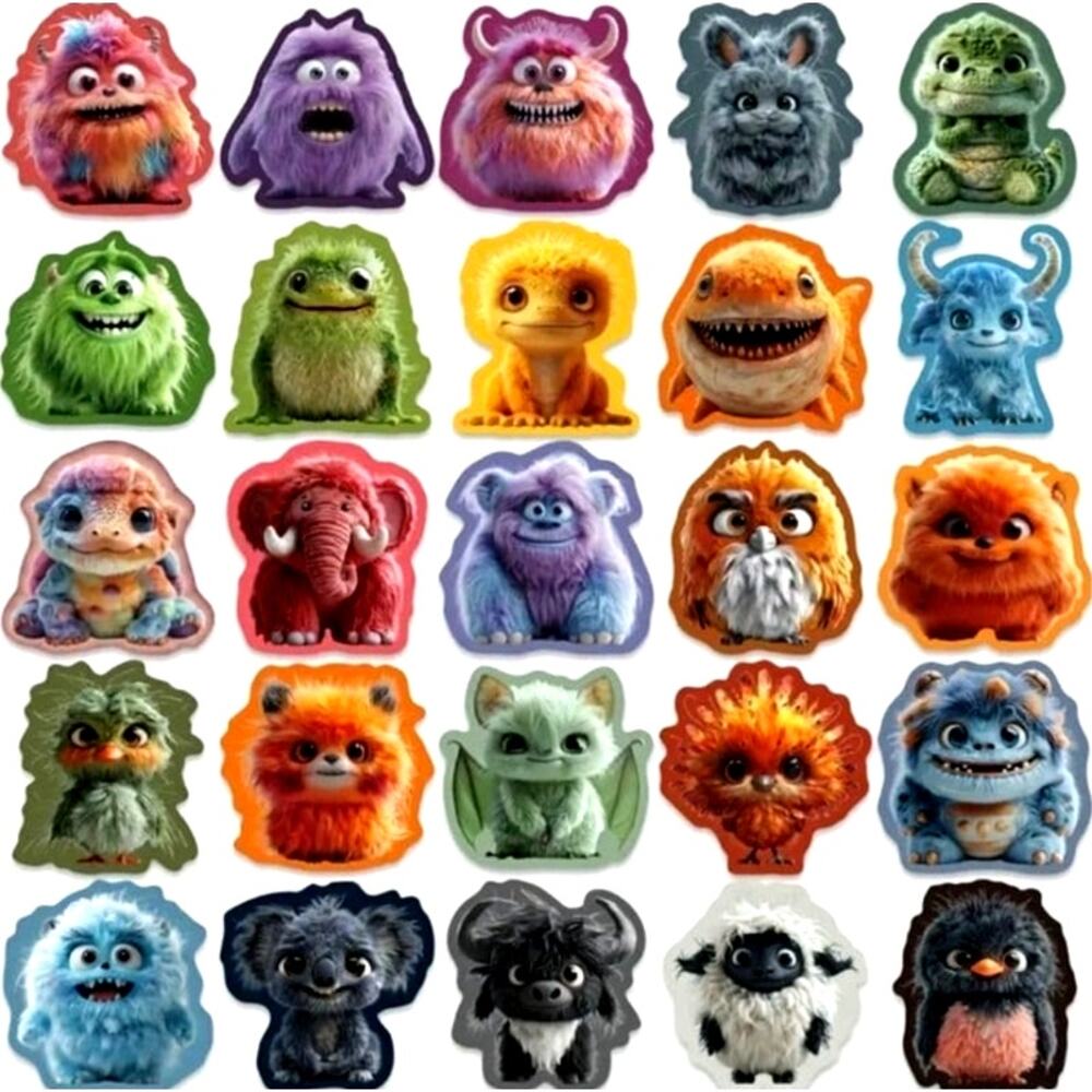 10 Furry Monster Stickers decals for laptops Tumblers Skateboard books cell NEW
